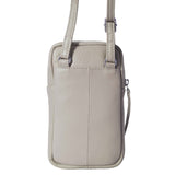 'LEO' Beige Nappa Real Leather Crossbody Mobile Phone Bag