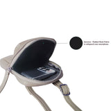 'LEO' Beige Nappa Real Leather Crossbody Mobile Phone Bag