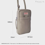'LEO' Beige Nappa Real Leather Crossbody Mobile Phone Bag