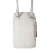 'LEO' Ice Grey Nappa Real Leather Crossbody Mobile Phone Bag