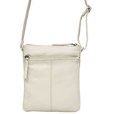'LINBY' Cream Pebble Grain Leather Crossbody Bag
