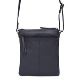 'LINBY' Navy Blue Pebble Grain Leather Crossbody Bag