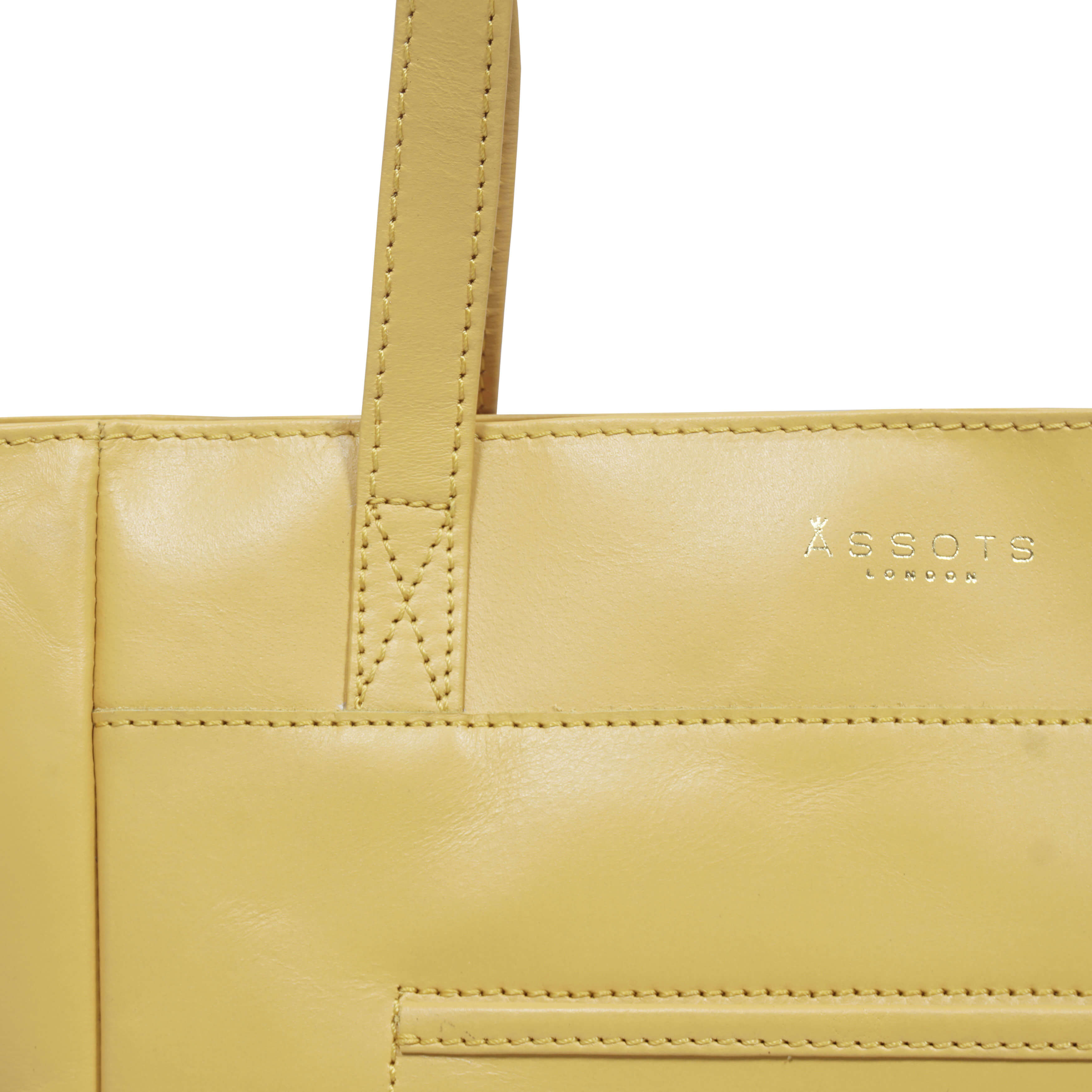 'LINDA' Mustard Smooth Real Leather Unlined Tote Bag