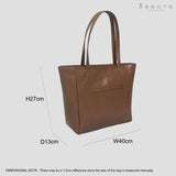 'LINDA' Tan Smooth Real Leather Unlined Tote Bag
