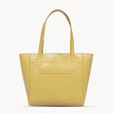 'LINDA' Mustard Smooth Real Leather Unlined Tote Bag