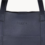 'MAISIE' Navy Real Pebble Grain Leather Unlined Tote Bag