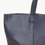 'MAISIE' Navy Real Pebble Grain Leather Unlined Tote Bag