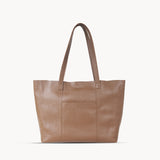 'MAISIE' Tan Real Pebble Grain Leather Shopper Tote Bag