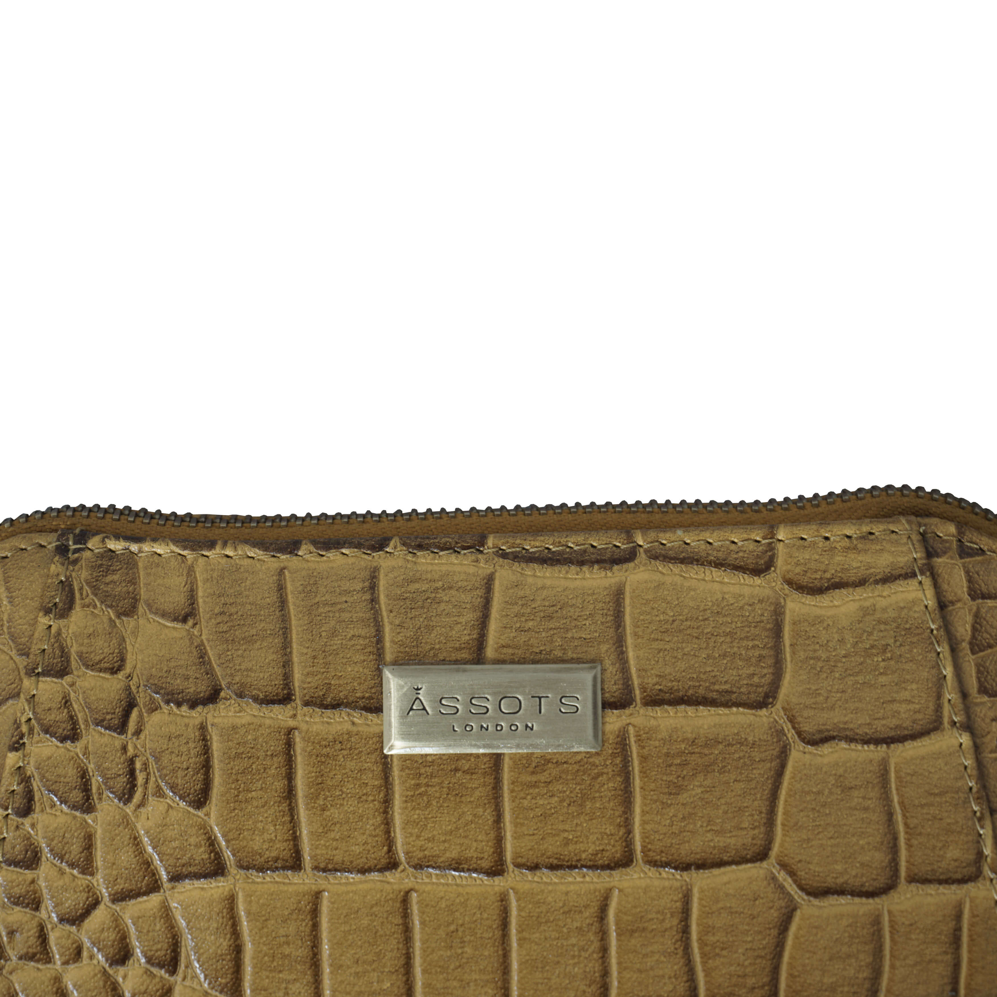 'MANDY' Ochre Croc Real Leather Designer Crossbody Bag