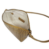 'MANDY' Ochre Croc Real Leather Designer Crossbody Bag