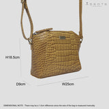 'MANDY' Ochre Croc Real Leather Designer Crossbody Bag