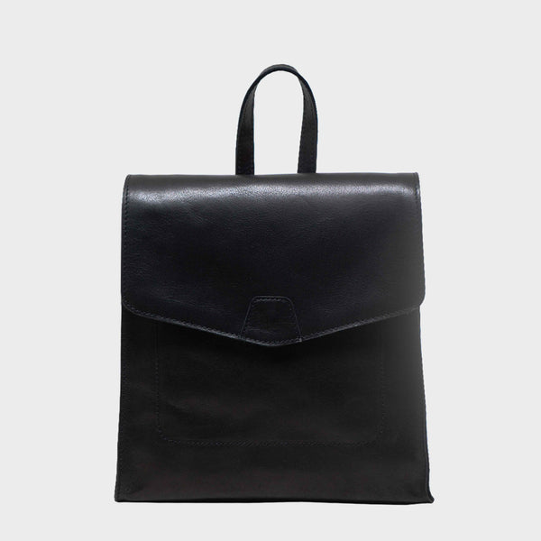 Flap sale leather backpack