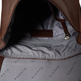 'Margaret' Brown Vintage Polished Leather Flap-over Backpack