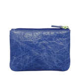 'MARY' Blue Iris Soft Small Leather Coin Purse