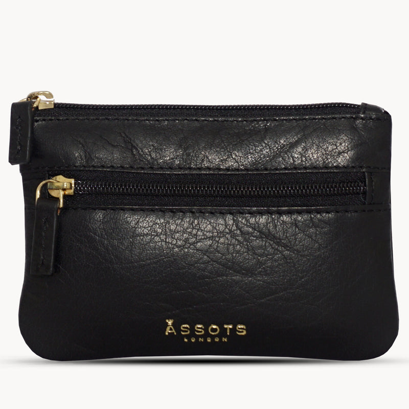 'MARY' Black Soft Small Leather Coin Purse
