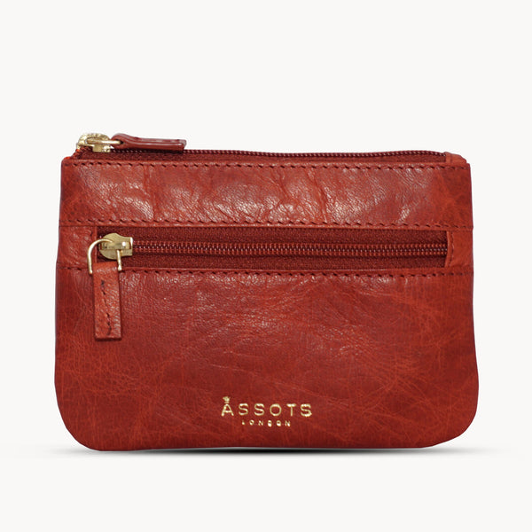 'MARY' Red Soft Small Leather Coin Purse
