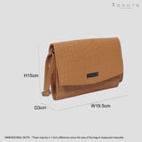 'MATILDA' Rust Croc Designer Leather Organiser Flap Over Crossbody Bag