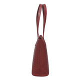 'MELANIE' Bright Red Croc Real Leather Unlined Bucket Bag