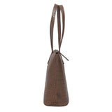 'MELANIE' Tan Croc Real Leather Unlined Bucket Bag
