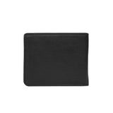 'MIKE' Black Full Grain Real Leather Compact Design Bifold Wallet