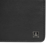 'MIKE' Black Full Grain Real Leather Compact Design Bifold Wallet