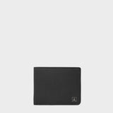 'MIKE' Black Full Grain Real Leather Compact Design Bifold Wallet