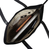 'MILLIE' Black Polished VT Real Leather Designer Tote Work Bag