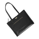 'MILLIE' Black Polished VT Real Leather Designer Tote Work Bag