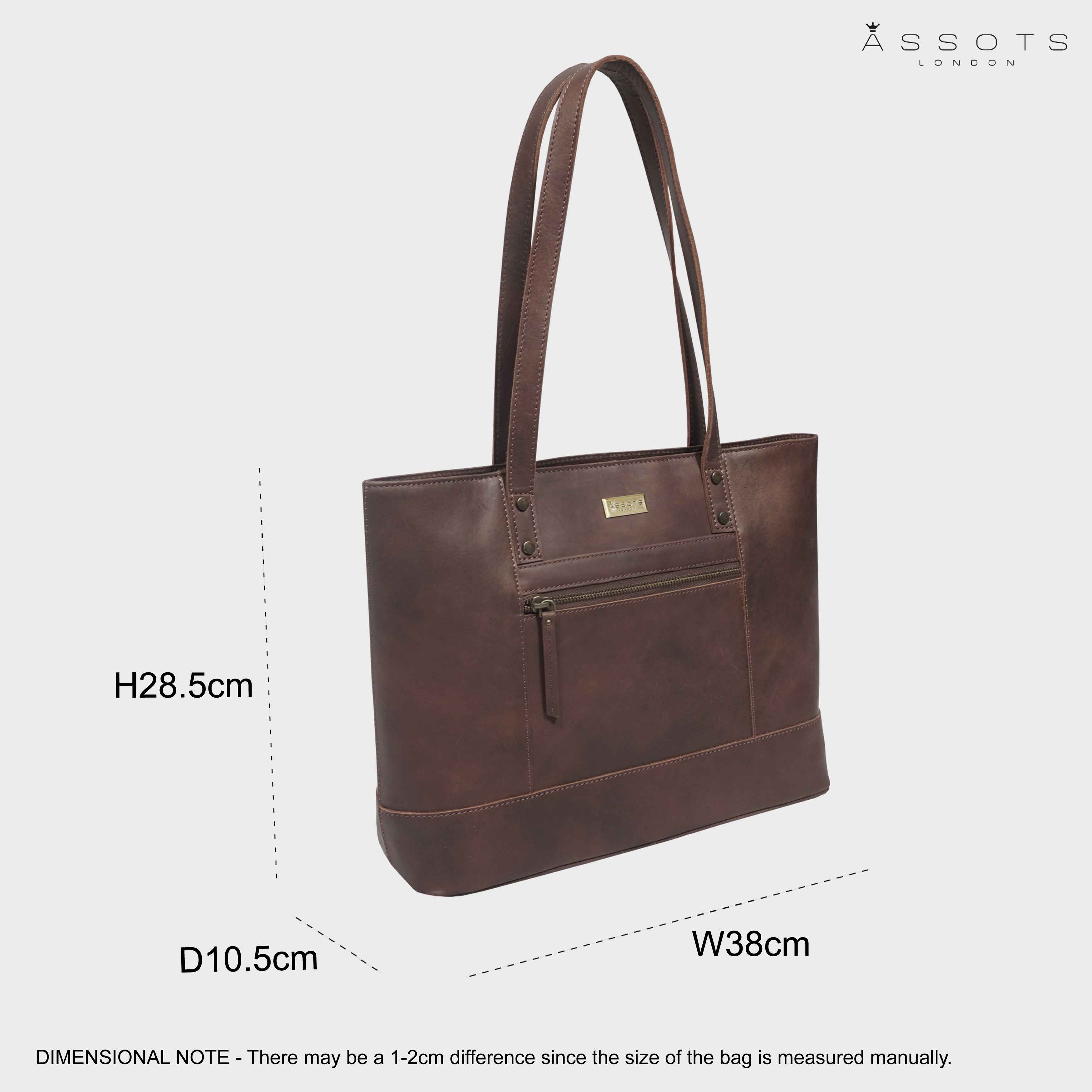 'MILLIE' Brown Oily Chestnut Real Leather Designer Tote Work Bag