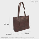 'MILLIE' Brown Oily Chestnut Real Leather Designer Tote Work Bag