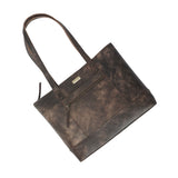'MILLIE' Brown Crazy Horse Distressed Real Leather Designer Tote Work Bag