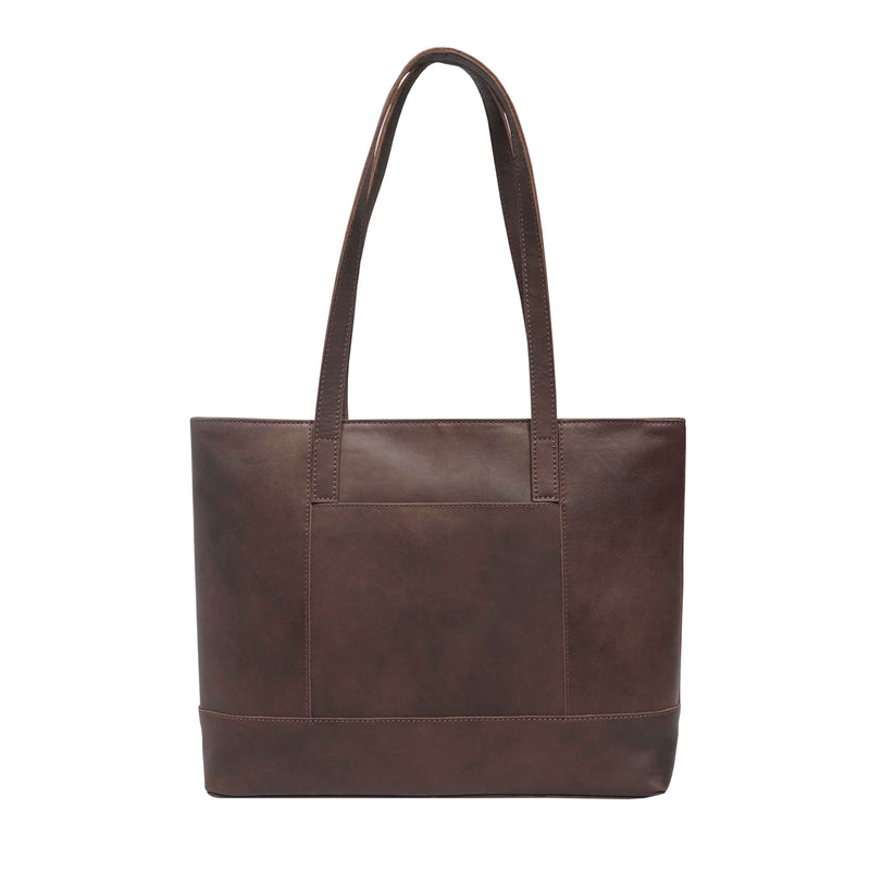 'MILLIE' Brown Oily Chestnut Real Leather Designer Tote Work Bag