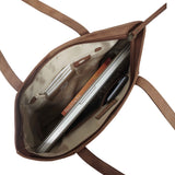 'MILLIE' Tan Walnut Real Leather Designer Tote Work Bag