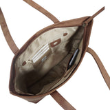 'MILLIE' Tan Walnut Real Leather Designer Tote Work Bag
