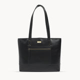 'MILLIE' Black Polished VT Real Leather Designer Tote Work Bag
