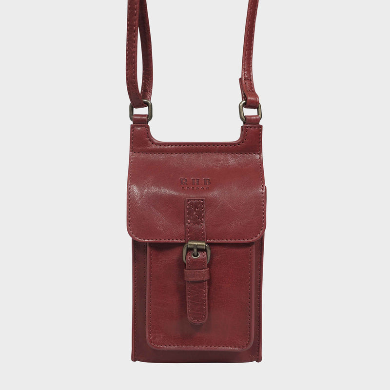 'MYLA' Chilli Pepper Real Leather Mobile Phone Crossbody Bag