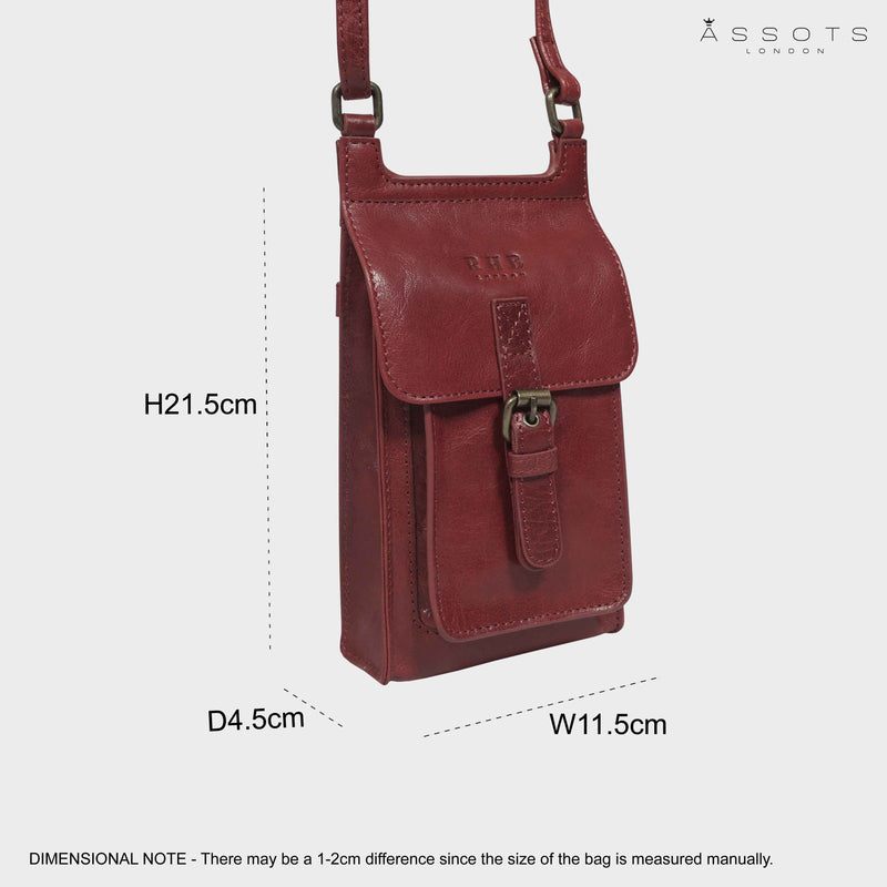 'MYLA' Chilli Pepper Real Leather Mobile Phone Crossbody Bag