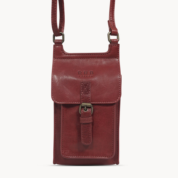 'MYLA' Chilli Pepper Real Leather Mobile Phone Crossbody Bag