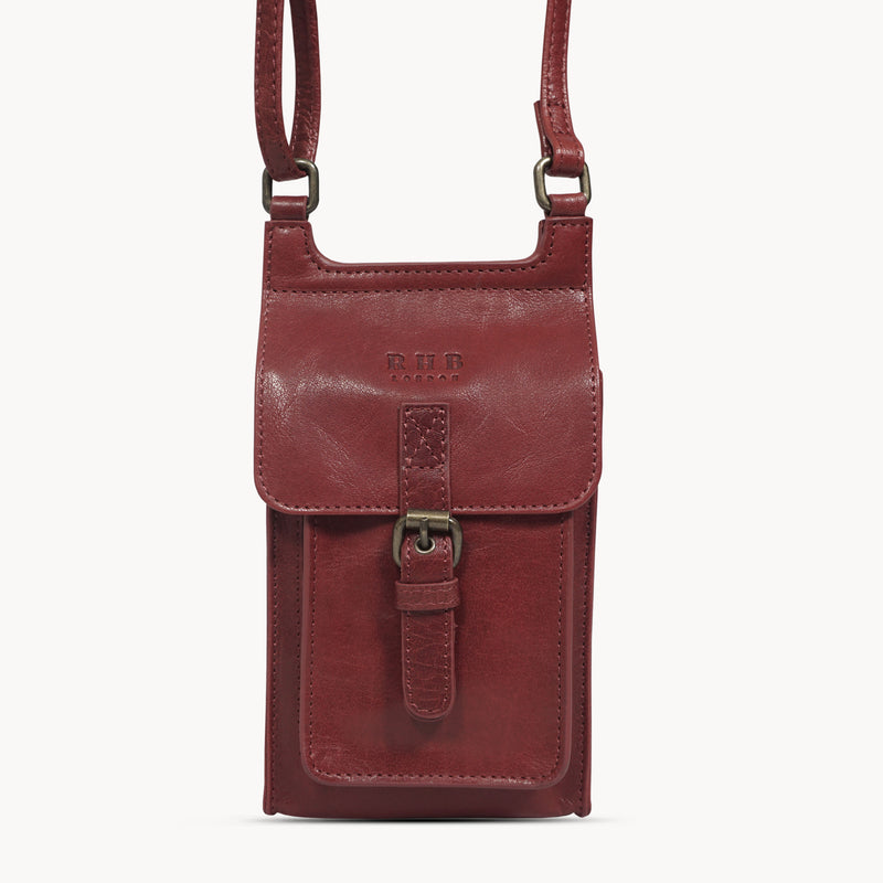'MYLA' Chilli Pepper Real Leather Mobile Phone Crossbody Bag