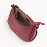 'NATASHA' Carmine Pink Pebble Grain Real Leather Shoulder Bag