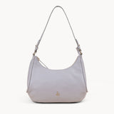 'NATASHA' Ice Grey Pebble Grain Real Leather Shoulder Bag