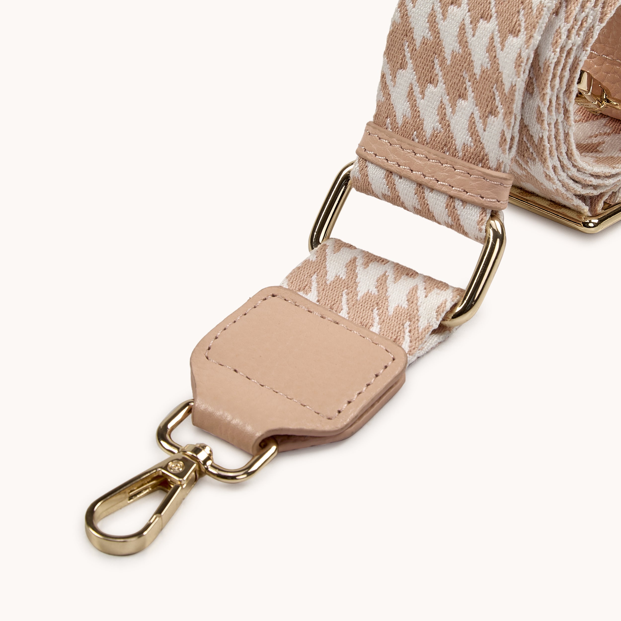 'HOUNDSTOOTH' Peach Crossbody Strap