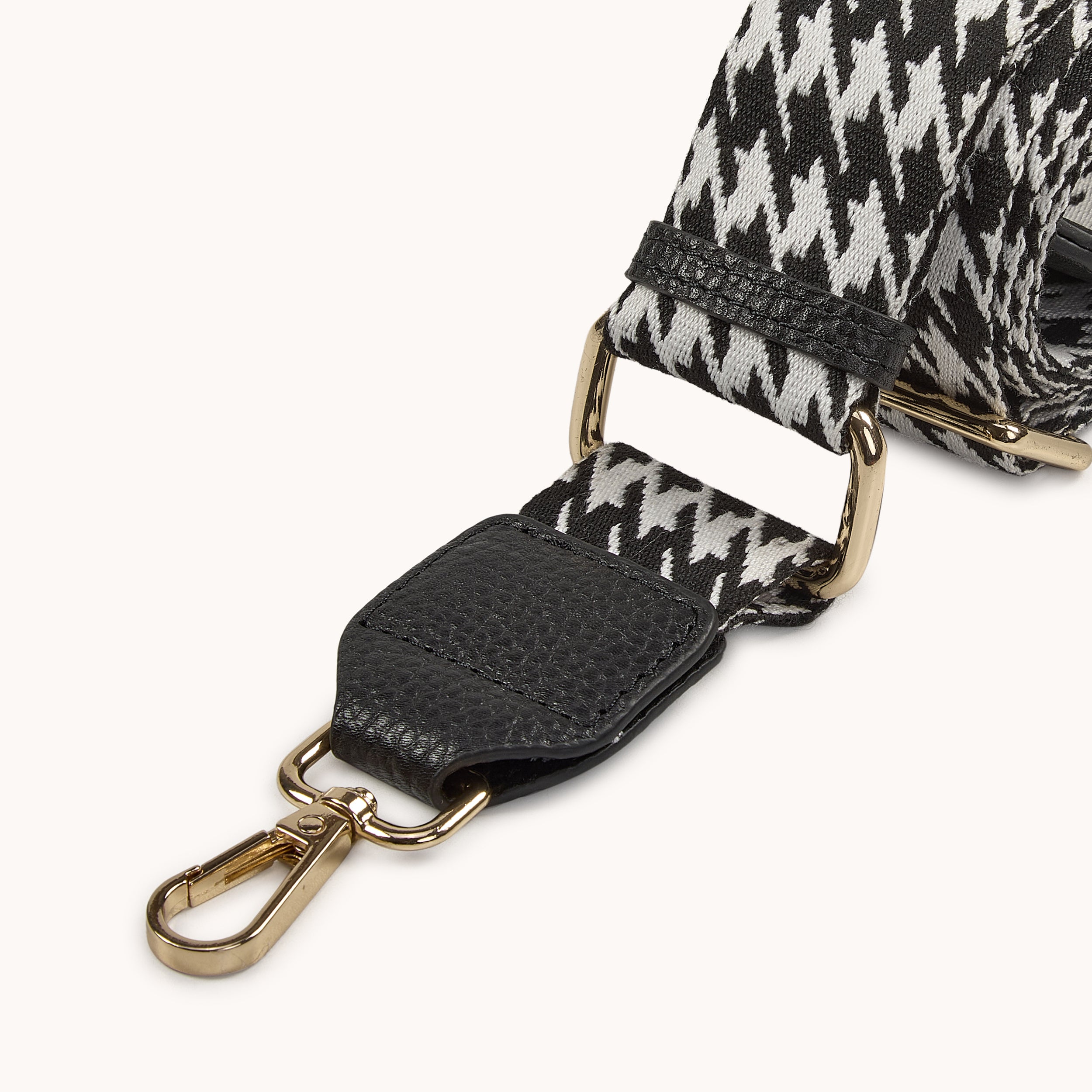 'HOUNDSTOOTH' Black Crossbody Strap