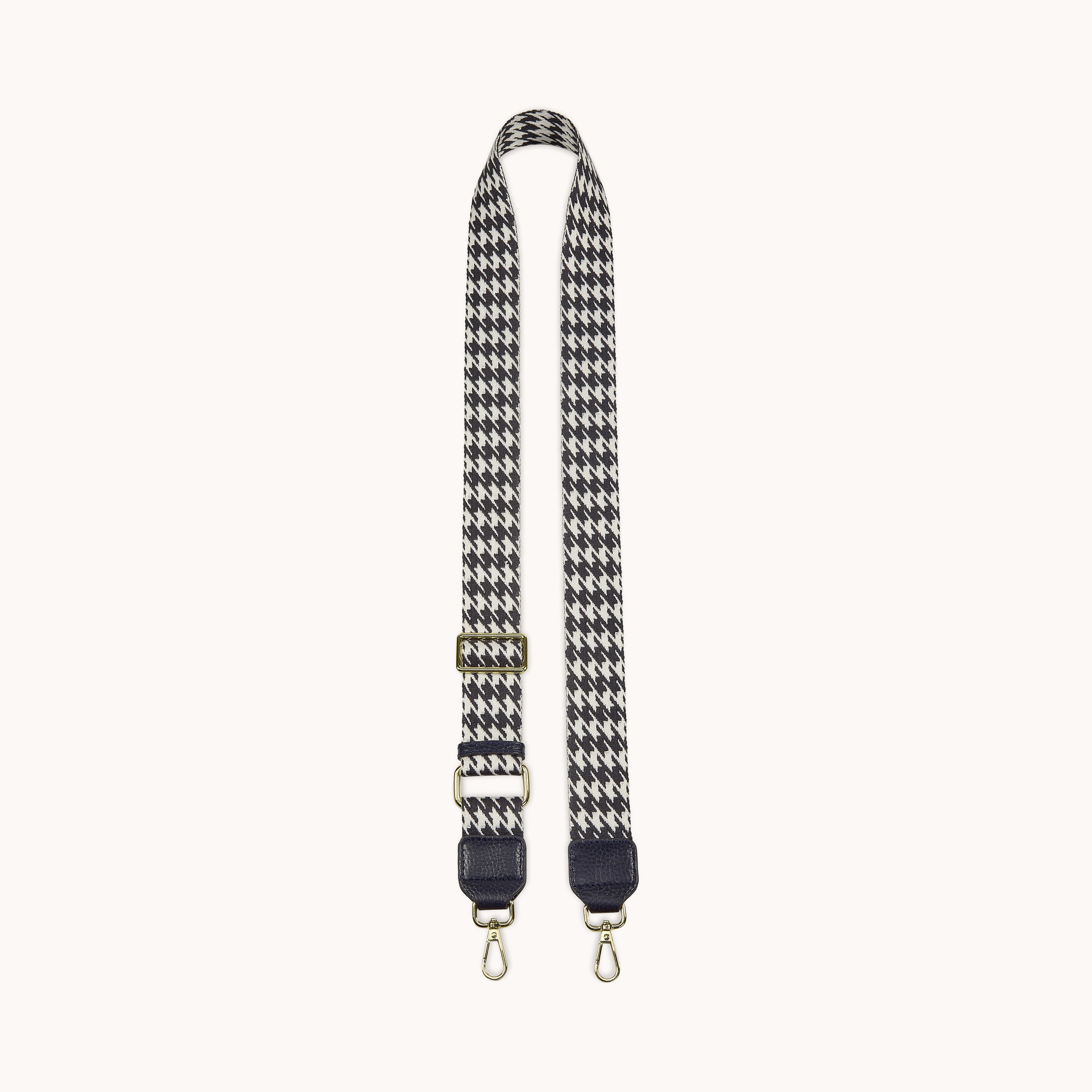 'HOUNDSTOOTH' Navy Crossbody Strap
