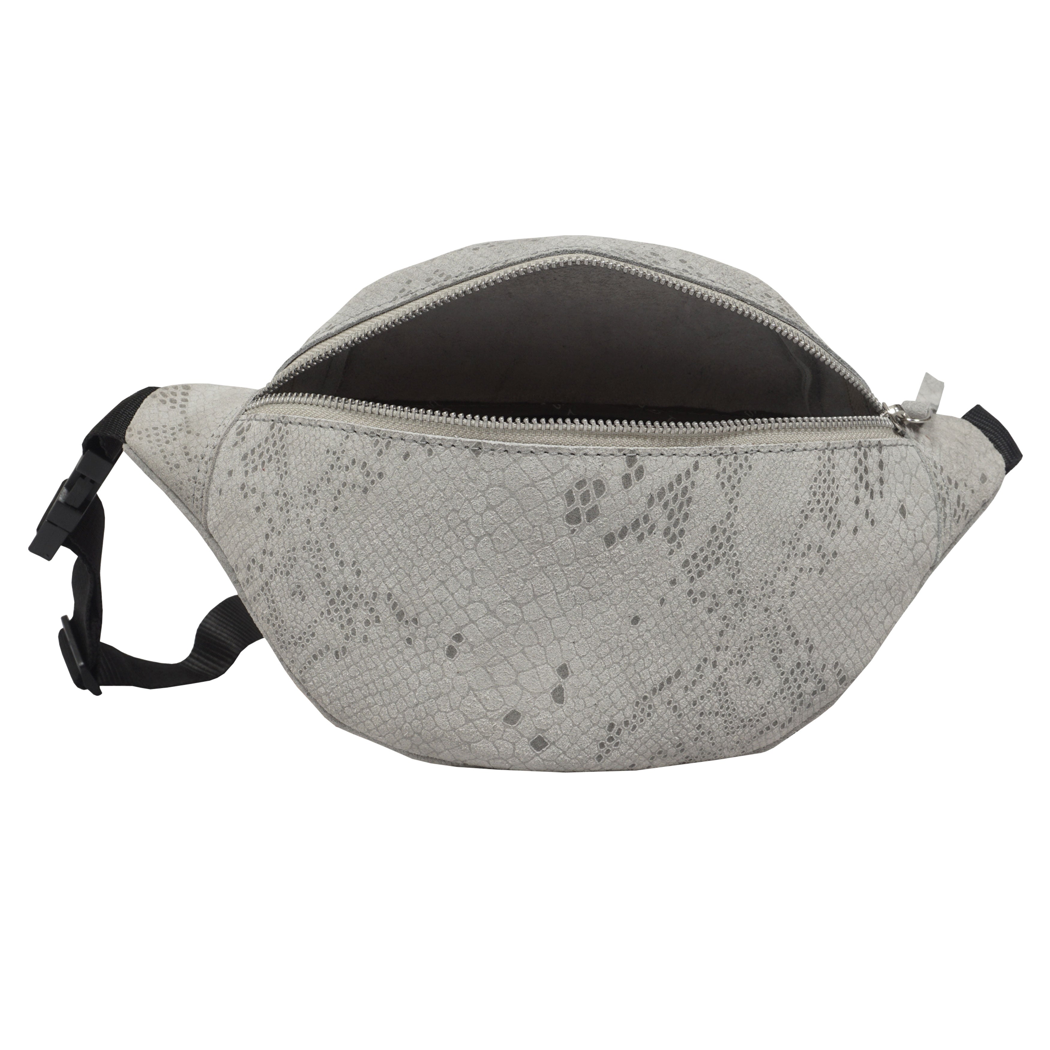 'NOAH' Grey Python Snake Leather Bum Belt Bag