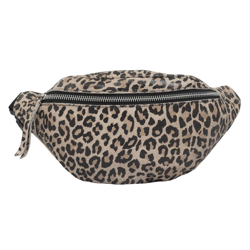 'NOAH' Brown Leopard Animal Print Leather Bum Belt Bag