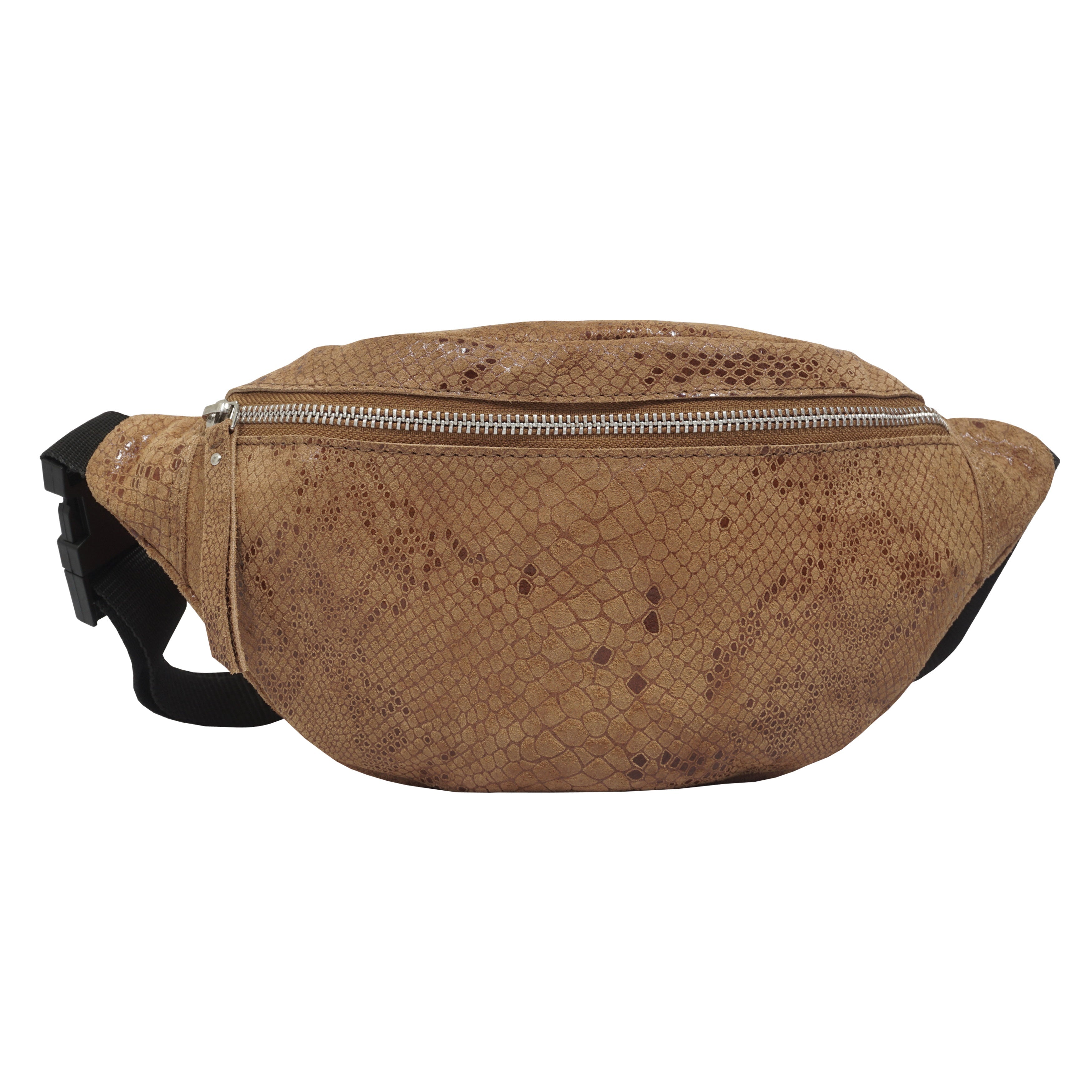 'NOAH' Tan Snake Leather Bum Belt Bag