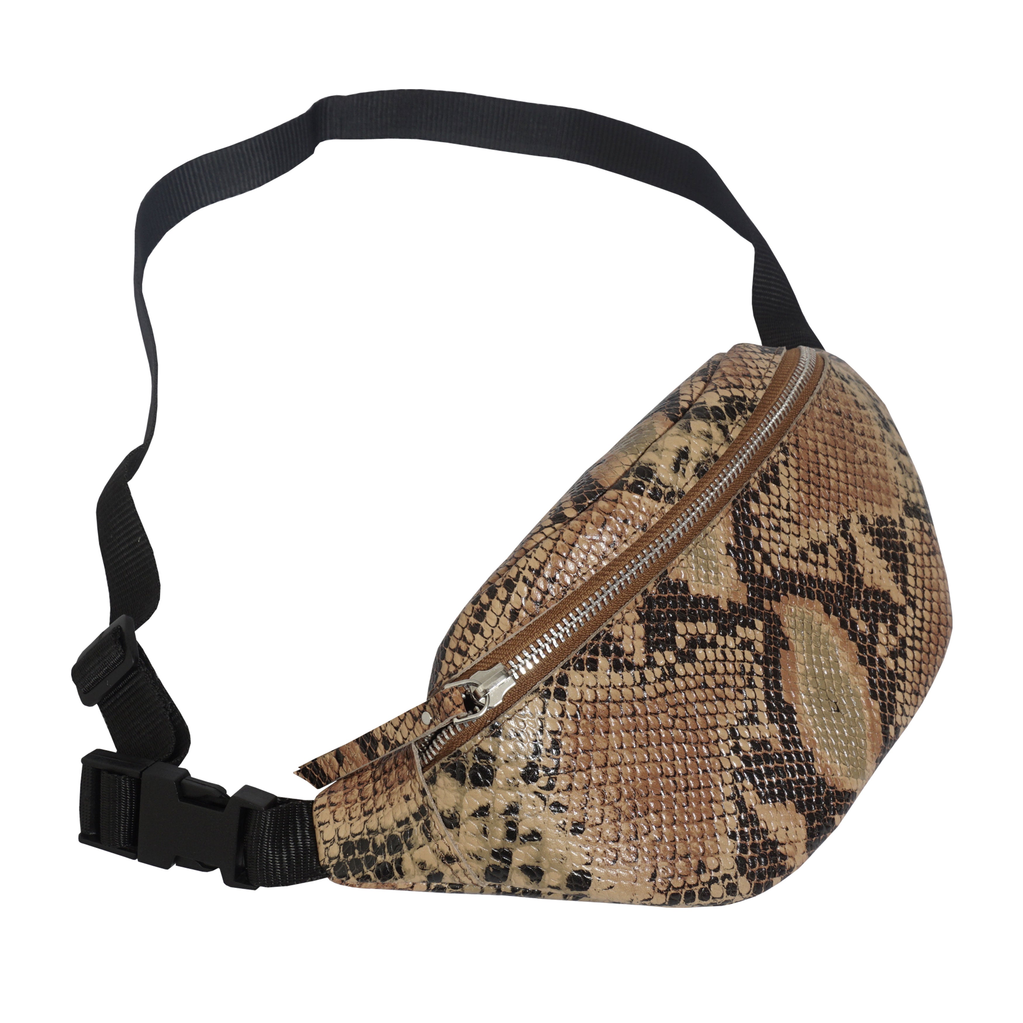 'NOAH' Tan Python Snake Leather Bum Belt Bag