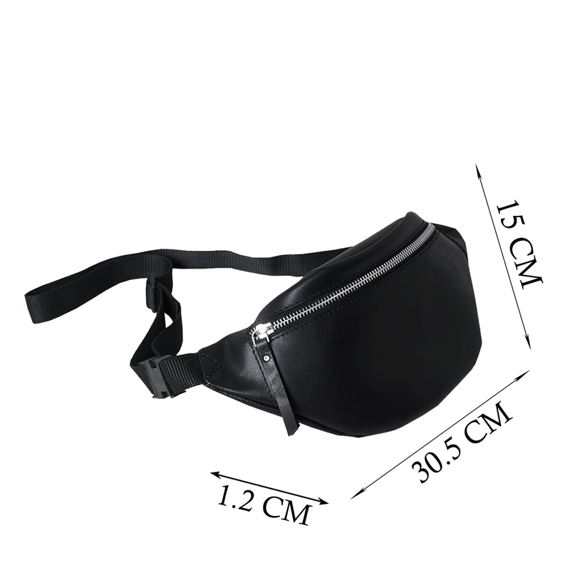 'Noah' Black Leather Bum Belt Bag