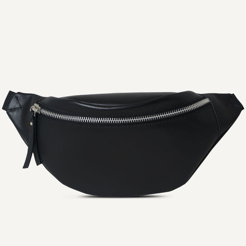 'Noah' Black Leather Bum Belt Bag